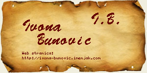 Ivona Bunović vizit kartica